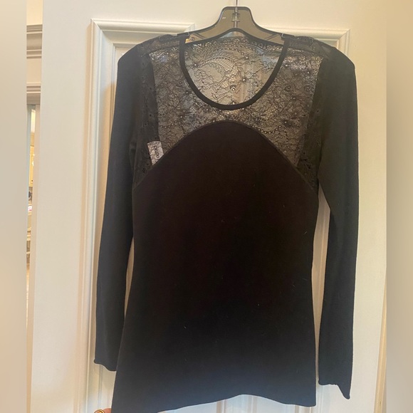 Emilio Pucci runway collection silk sweater with lace insets front and back - Picture 2 of 7